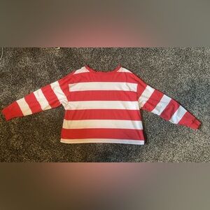 SO Brand Women’s Long Sleeve Red and White Striped Shirt Size XL
